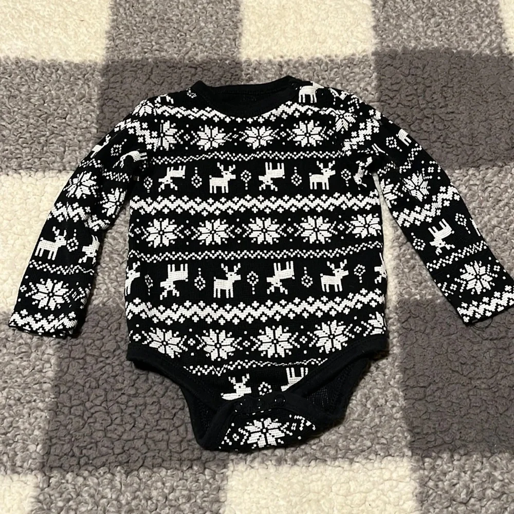 Joe Fresh Reindeer Fair Isle Thermal Onesie Size 18-24 Months